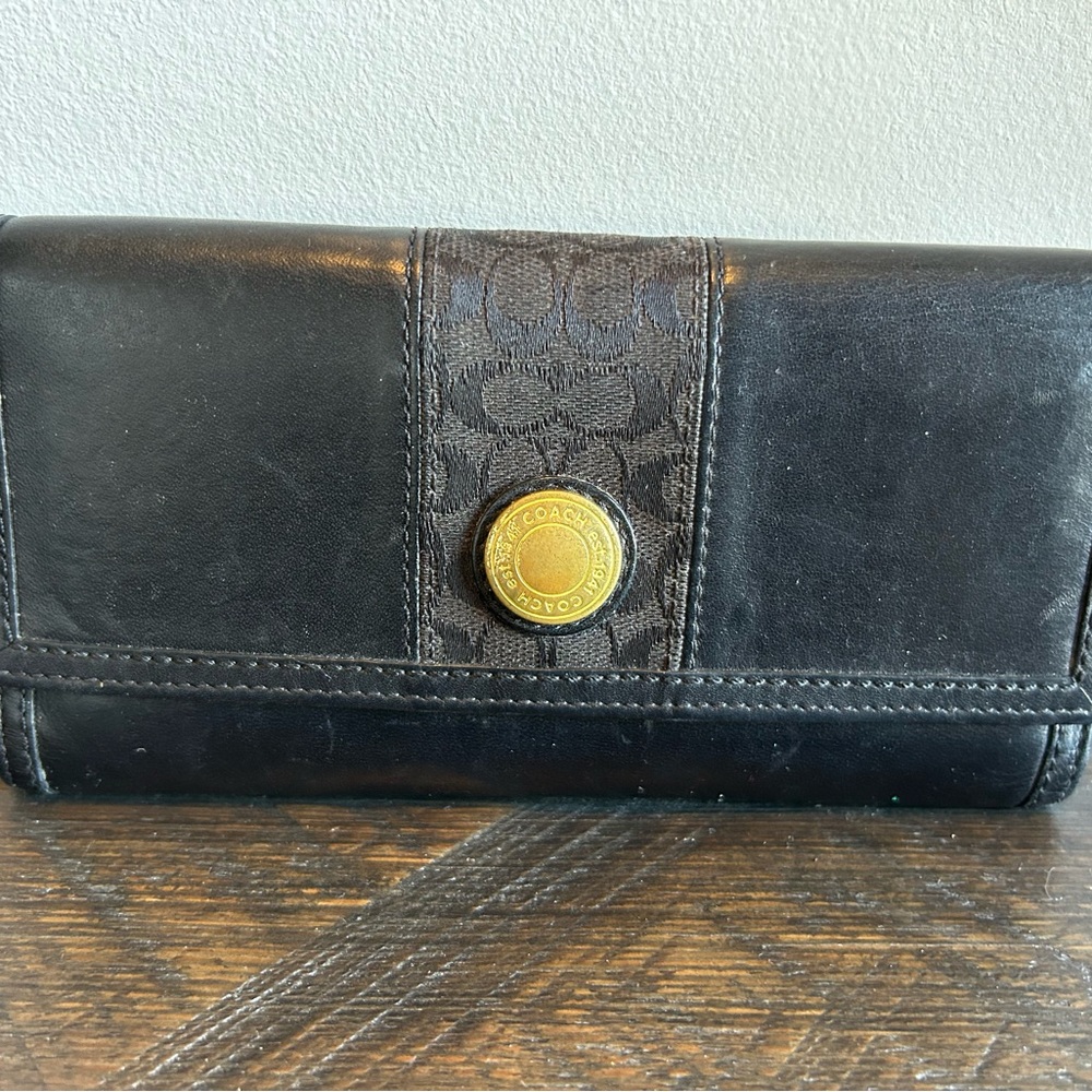 Coach Black Leather Wallet